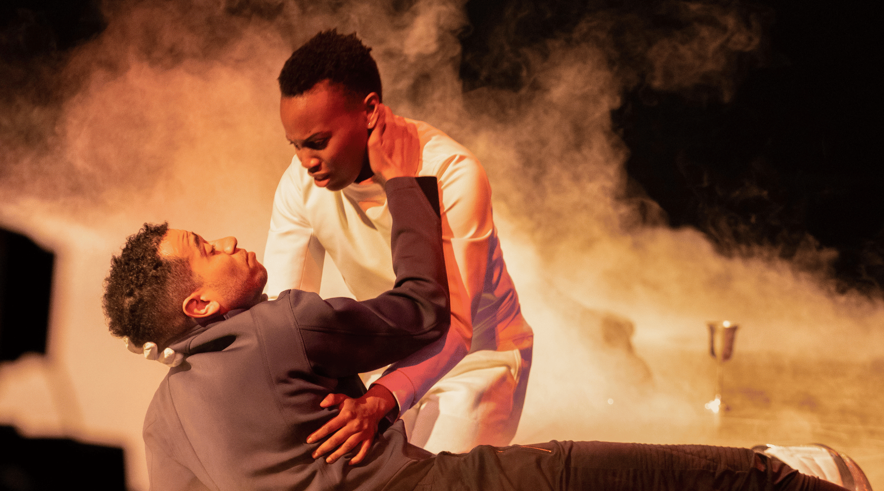 From left- Austin Eckert and Amaka Umeh in Hamlet. Photo by Jordy Clarke.
