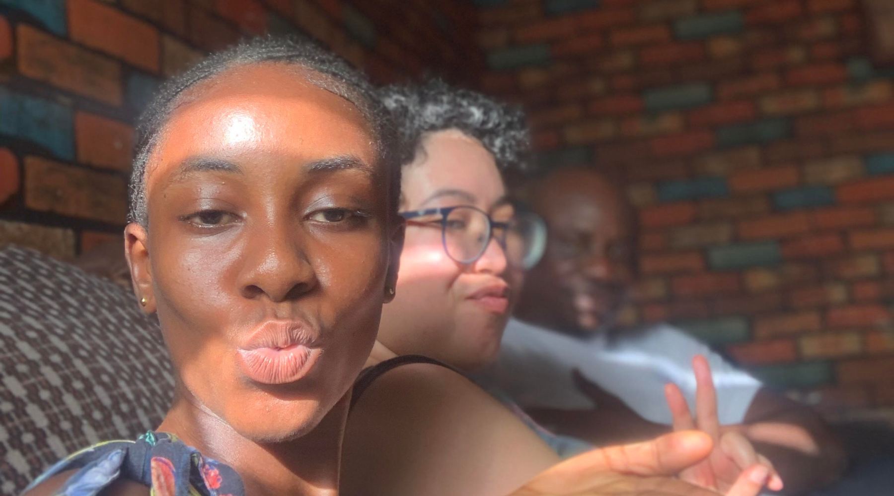 Me (middle) in Kumasi with my cousin Rosemond (left) and my uncle Victor (right)