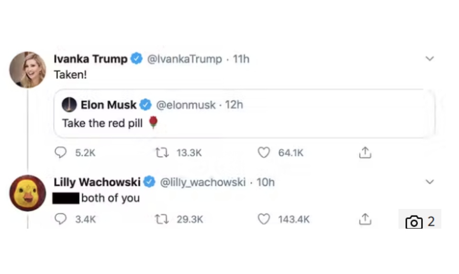 Lily Wachowski responds to Elon Musks tweet which was retweeted by Ivanka Trump