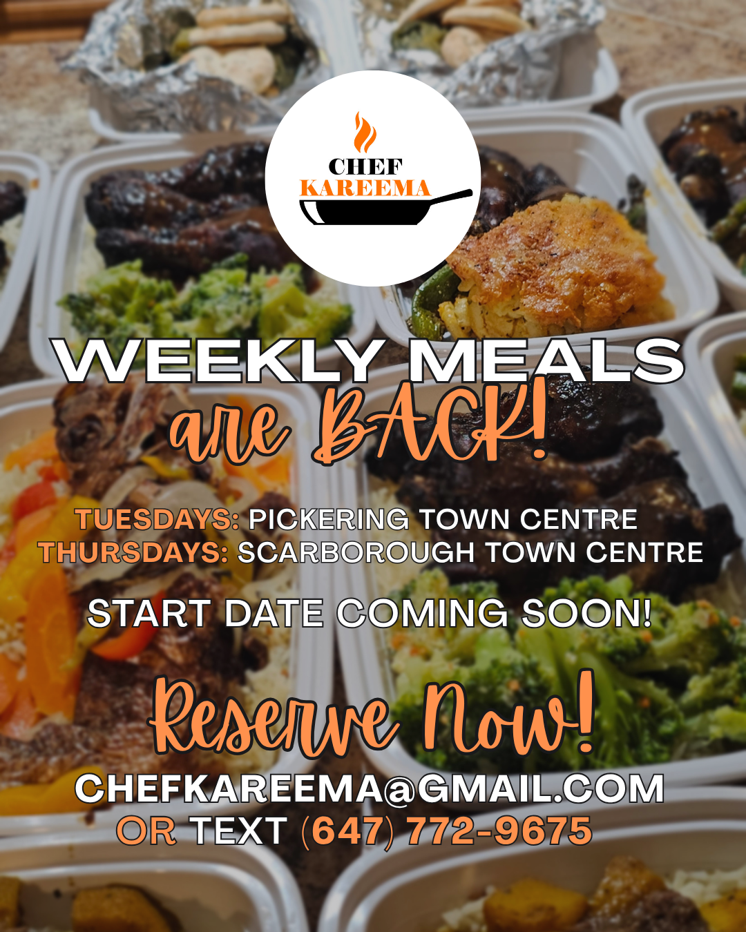 Chef Kareema: Weekly Meals Are Back!