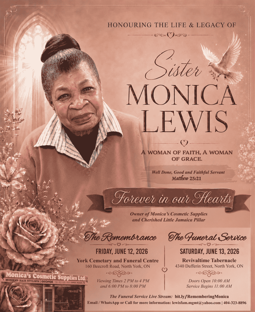 Honouring The Life & Legacy of | Sister Monica Lewis