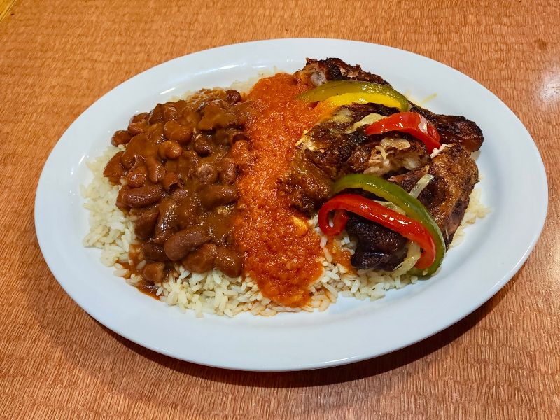 Ma Yve Grill 10 dollar special Rice beans and Chicken 2026 ByBlacks Restaurant Week 800x600px