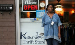 Vivian Keels outside of Karibu Thrift Store in Scarborough