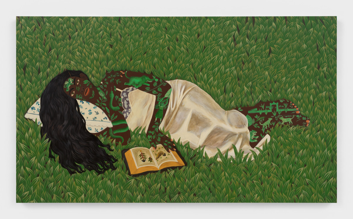 Artist: KELLY SINNAPAH MARY Art piece: The Book of Violette: The Great Camouflage, 2025 Photo by Dan Bradica Studio. Courtesy of James Cohan Gallery in New York