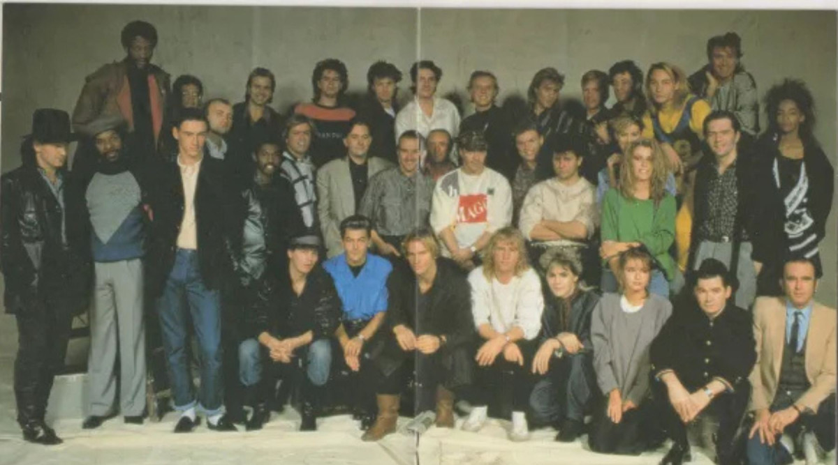 Supergroup – Band Aid 1984 at recording session for “Do They Know It’s Christmas”.