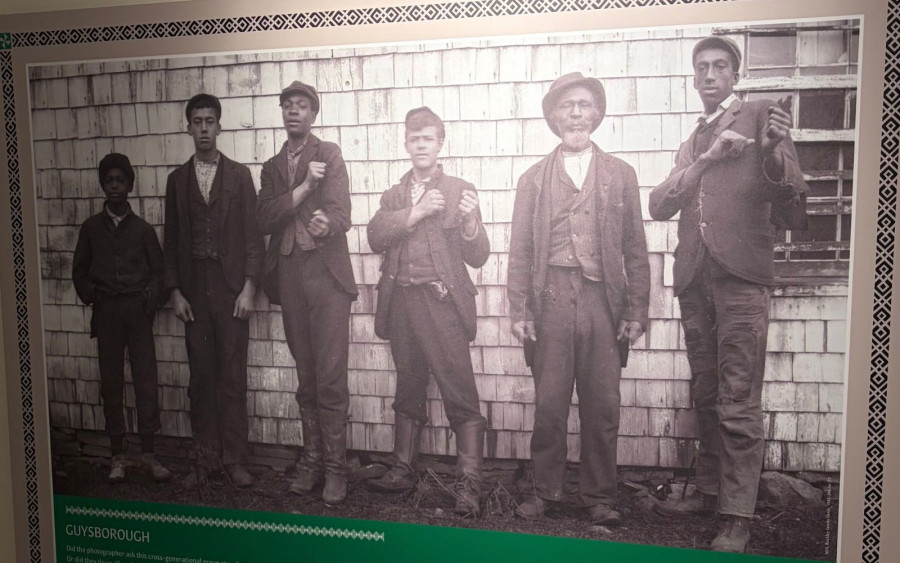 L-R: Alfred Skinner (George's son), John Skinner (Godfrey's son) George Skinner Jr., Isaac Dorrington (a cousin), John Smothers (Smithers) my great great grandfather, and Arthur Henderson. Date: 1895 Photographer: William H. Buckley. Reference: Buckley family Nova Scotia Archives