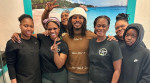 Keith Lee with the staff of Old Nassau Bahamian Cuisine in Toronto