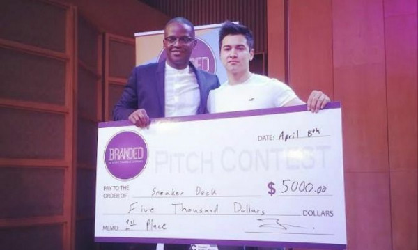 Owen Osinde (left) at the BrandedTO Pitch Contest with business partner Jasem Ahmady